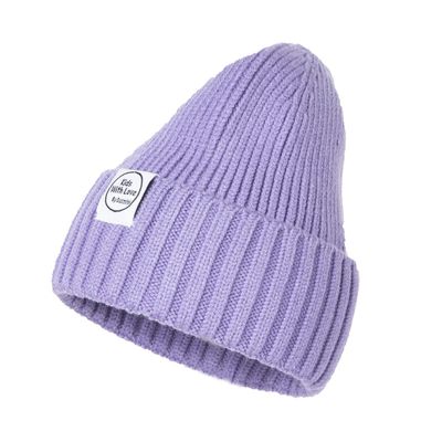DASMINI Baby Beanie Toddler Winter Hat Infant Babies Newborn Kids Beanies Knit Hats Girl Boy (Lavender, 0-6mth)