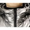 SWJGLITTR Men's Metallic Padded Hooded Jacket Winter Full Zip Quilted Casual Coat Shiny Bomber Solid Color Warm Outwear (X-Large,Silvery) view 3
