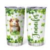 Hyturtle Personalized Gifts Guinea Pig Lover - With Lucky Four Leaf Clover Custom Name Coffee Tumbler Cup Stainless Steel 20oz, Animal Lover Gifts For Women, Girl On Birthday, St Patricks Day view 1