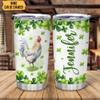 Hyturtle Personalized Gifts Chicken Lover - With Lucky Four Leaf Clover Custom Name Coffee Tumbler Cup Stainless Steel 20oz, Animal Lover Gifts For Women, Girl On Birthday, St Patricks Day view 2