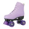 MEIGLQEA Roller Skates for Girls and Women, Cozy Microfiber Leather High-top Double-row Skates with Flash Wheels, Indoor Outdoor Skates for Beginner (Purple, 36-US Women 6/ Youth 5) view 1