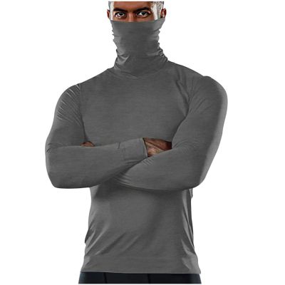 Xiaojmake Men's Winter Thermal Undershirt Long Sleeve Compression Shirts Mock Turtleneck Gym Sports Running Base Layer Tops Dark Gray