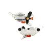 Juin JuinTECH GTP-6 6-Piston Hybrid Hydraulic Disc Brake Calipers Front & Rear Set (2 Calipers, No Rotor), Post Mount, Cable-Actuated for Mechanical Road/Gravel Levers (Silver) view 1