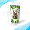 Hyturtle Personalized Gifts Bear Lover - With Lucky Four Leaf Clover Custom Name Coffee Tumbler Cup Stainless Steel 20oz, Animal Lover Gifts For Women, Girl On Birthday, St Patricks Day view 4