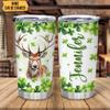 Hyturtle Personalized Gifts Reindeer Lover - With Lucky Four Leaf Clover Custom Name Coffee Tumbler Cup Stainless Steel 20oz, Animal Lover Gifts For Women, Girl On Birthday, St Patricks Day view 2