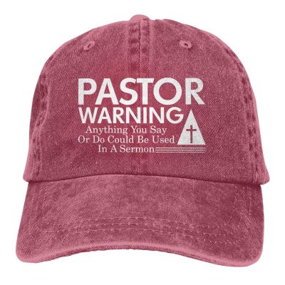 DAIWOFEI Pastor Warning I Might Put You in A Sermon Ponytail Baseball Cap Vintage Denim Cowboy Hat