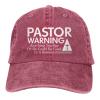 DAIWOFEI Pastor Warning I Might Put You in A Sermon Ponytail Baseball Cap Vintage Denim Cowboy Hat view 1