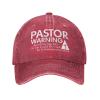 DAIWOFEI Pastor Warning I Might Put You in A Sermon Ponytail Baseball Cap Vintage Denim Cowboy Hat view 3