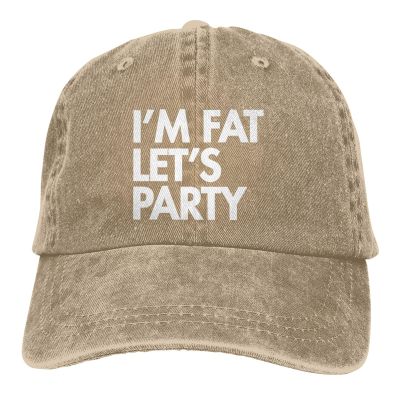 DAIWOFEI I'm Fat Let's Party Ponytail Baseball Cap Vintage Denim Cowboy Hat