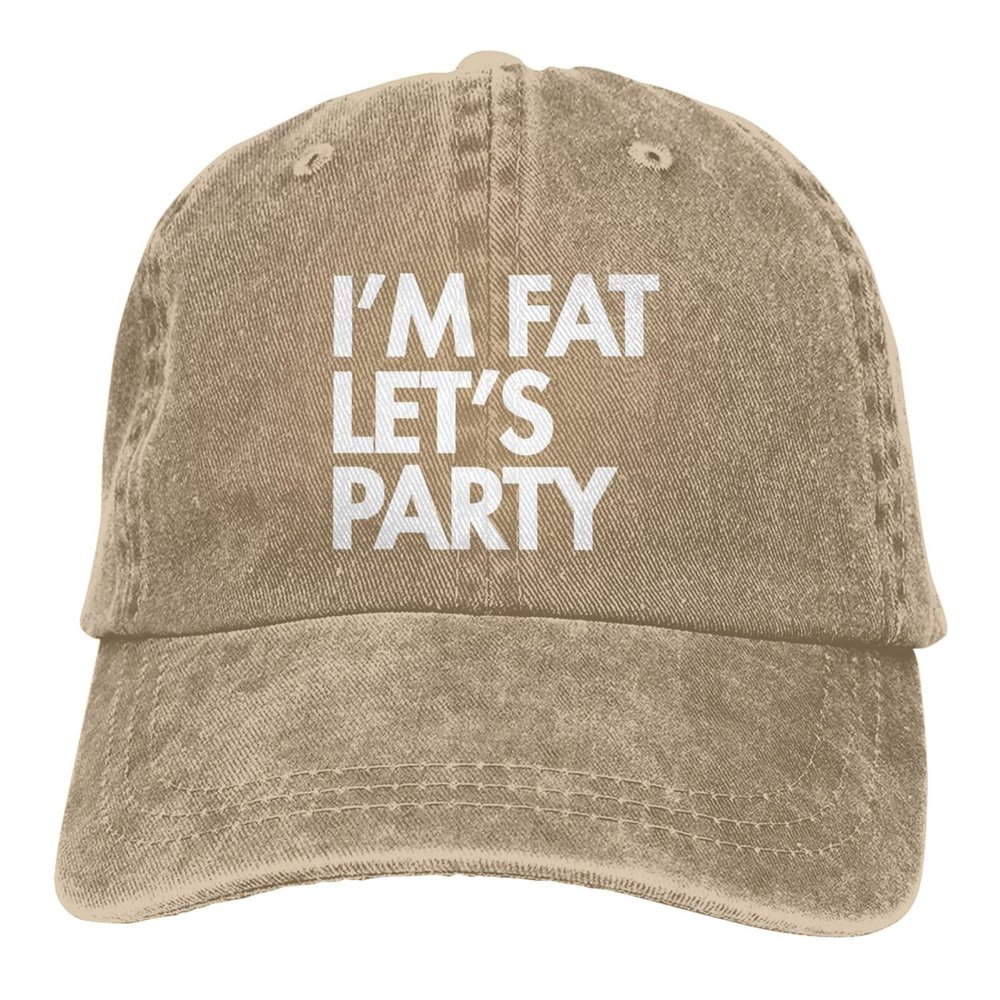DAIWOFEI I'm Fat Let's Party Ponytail Baseball Cap Vintage Denim Cowboy Hat