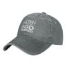DAIWOFEI I Took A DNA Tests and Gods is My Fathers Ponytail Baseball Cap Vintage Denim Cowboy Hat, Gray view 2
