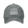 DAIWOFEI I Took A DNA Tests and Gods is My Fathers Ponytail Baseball Cap Vintage Denim Cowboy Hat, Gray view 3