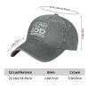 DAIWOFEI I Took A DNA Tests and Gods is My Fathers Ponytail Baseball Cap Vintage Denim Cowboy Hat, Gray view 4