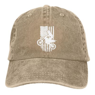 DAIWOFEI Dirt Bike Motocross USA Ponytail Baseball Cap Vintage Denim Cowboy Hat