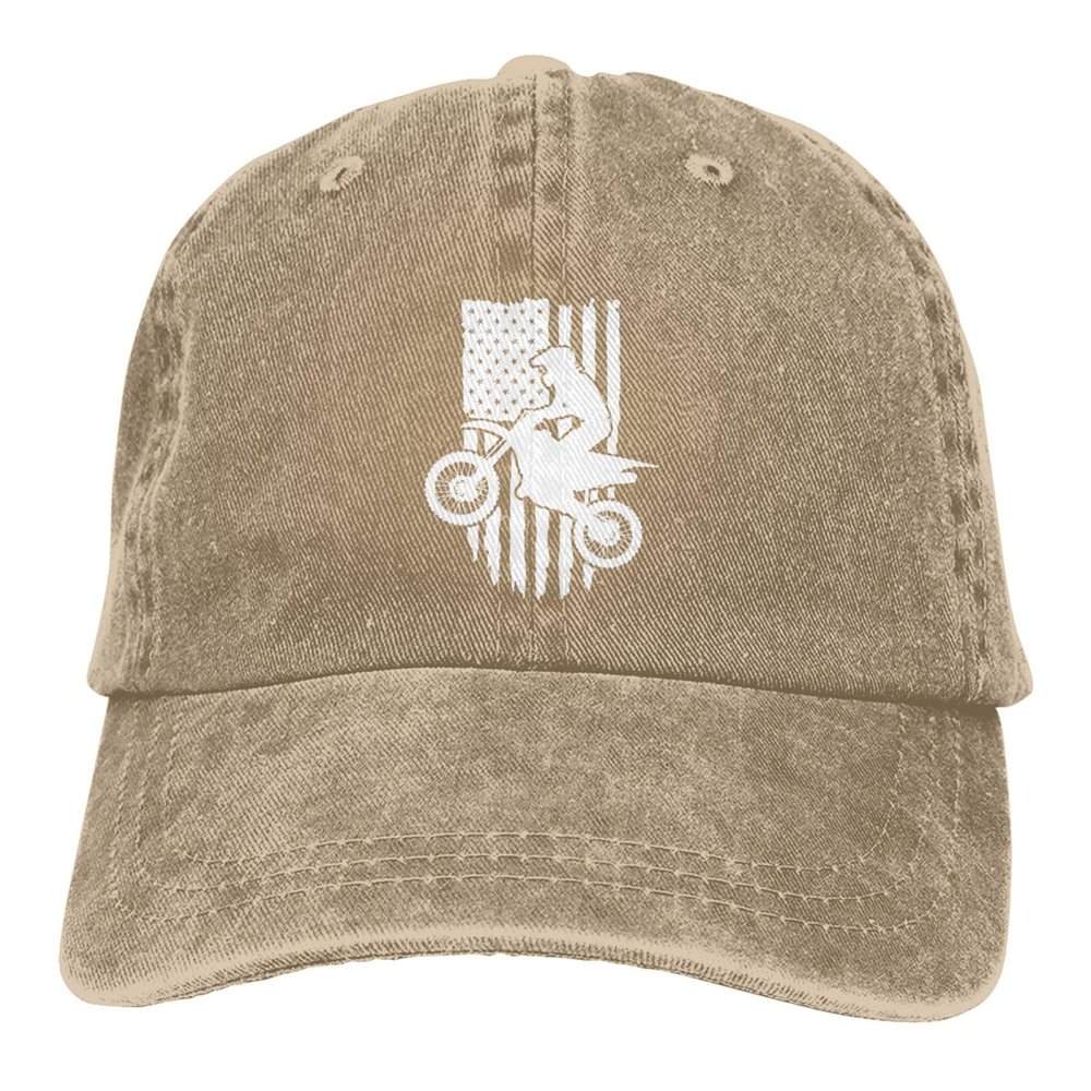 DAIWOFEI Dirt Bike Motocross USA Ponytail Baseball Cap Vintage Denim Cowboy Hat