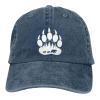 DAIWOFEI Native American Bear Ponytail Baseball Cap Vintage Denim Cowboy Hat, Navy Blue view 1