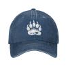 DAIWOFEI Native American Bear Ponytail Baseball Cap Vintage Denim Cowboy Hat, Navy Blue view 3