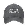 DAIWOFEI Put It On My Dad's Tab Ponytail Baseball Cap Vintage Denim Cowboy Hat view 3