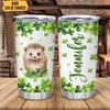 Hyturtle Personalized Gifts Hedgehog Lover - With Lucky Four Leaf Clover Custom Name Coffee Tumbler Cup Stainless Steel 20oz, Animal Lover Gifts For Women, Girl On Birthday, St Patricks Day view 2