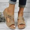 Womens Shoes Dressy Casual Wedge Womens Flat Slide Sandals, Summer Fashion Sandals, Comfy Style | Warm-weather Favorite view 2