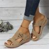 Womens Shoes Dressy Casual Wedge Womens Flat Slide Sandals, Summer Fashion Sandals, Comfy Style | Warm-weather Favorite view 3