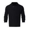 xoxingysm Mens Shawl Collar Pullover Sweater Casual Cable Knit Turtleneck Sweaters Stylish Solid Retro Winter Underwear Top Black view 2