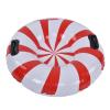 Tyenaza Round Winter Snow Tube, Adult PVC Inflatable Skiing Ring with 2 Handles for Outdoor Snowboarding Red White view 1