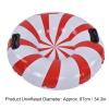 Tyenaza Round Winter Snow Tube, Adult PVC Inflatable Skiing Ring with 2 Handles for Outdoor Snowboarding Red White view 2