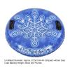 Snow Tube with Handle, PVC 450lbs Load Bearing Blue White Inflatable Ski Rings for Adults Family view 2