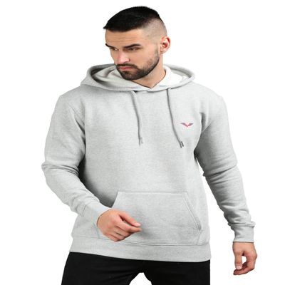 VIROH Premium Poly Soft Cotton Hoodie - Grey Men's Cozy Relaxed Fit Pullover Sweatshirt for Ultimate Comfort, Stylish Casual Wear, and Everyday Activities