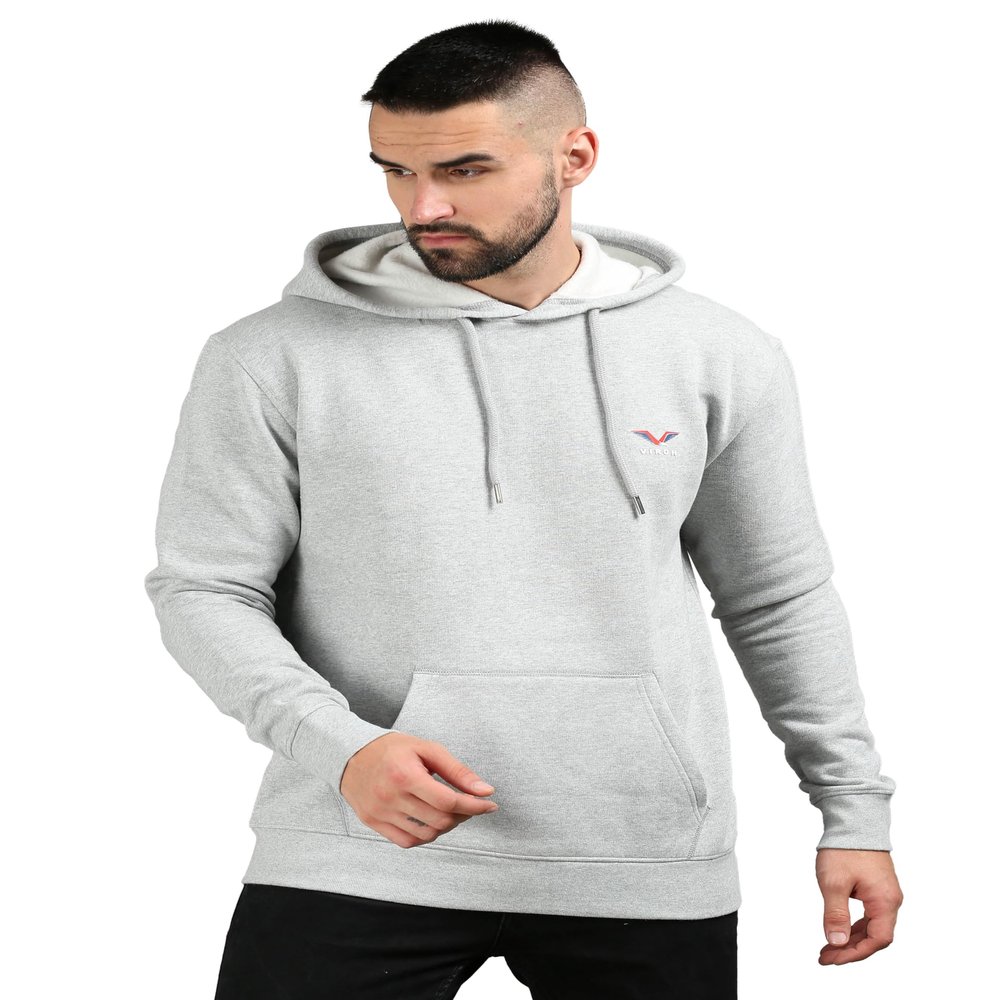 VIROH Premium Poly Soft Cotton Hoodie - Grey Men's Cozy Relaxed Fit Pullover Sweatshirt for Ultimate Comfort, Stylish Casual Wear, and Everyday Activities