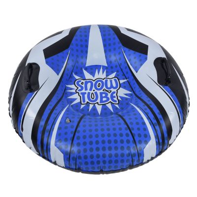 PVC Winter Snow Tube with Handle, Portable Adult Circle Inflatable Ski Good Airtightness for Outdoor Skiing