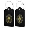 United States Special Operations Command Leather Baggage Bag Luggage Tags with Privacy Cover and Stainless Steel Loop view 1