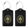 United States Special Operations Command Leather Baggage Bag Luggage Tags with Privacy Cover and Stainless Steel Loop view 3