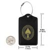 United States Special Operations Command Leather Baggage Bag Luggage Tags with Privacy Cover and Stainless Steel Loop view 4