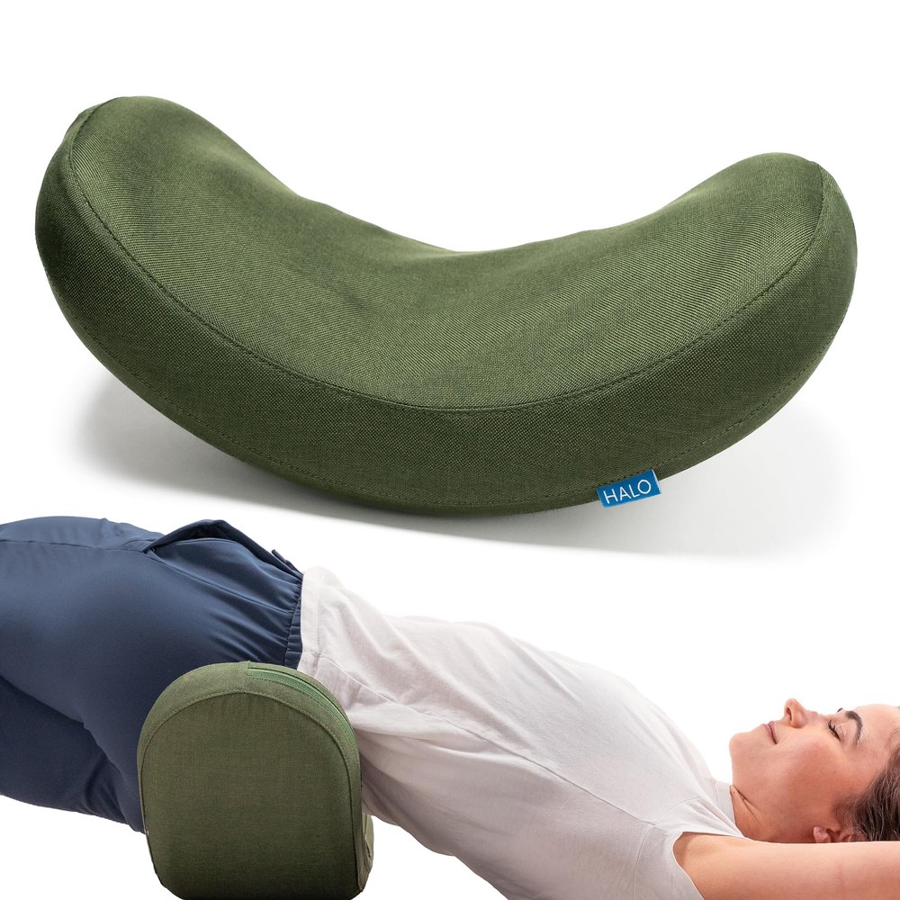 Halo Lumbar Massage Stretcher with 8 Acupressure Nodes for Waist, Hip, and Back Pain Relief, Ergonomically Designed for Active Stretching, Recovery Gift