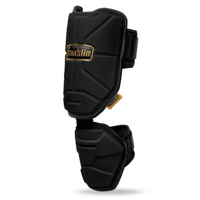 Franklin Sports Baseball Elbow Guard - PRT Series Adult Baseball + Softball Shield for Batting - Protective Elbow + Forearm Pad - Right + Left Hand Hitters - Black/Gold - One Size - Adult