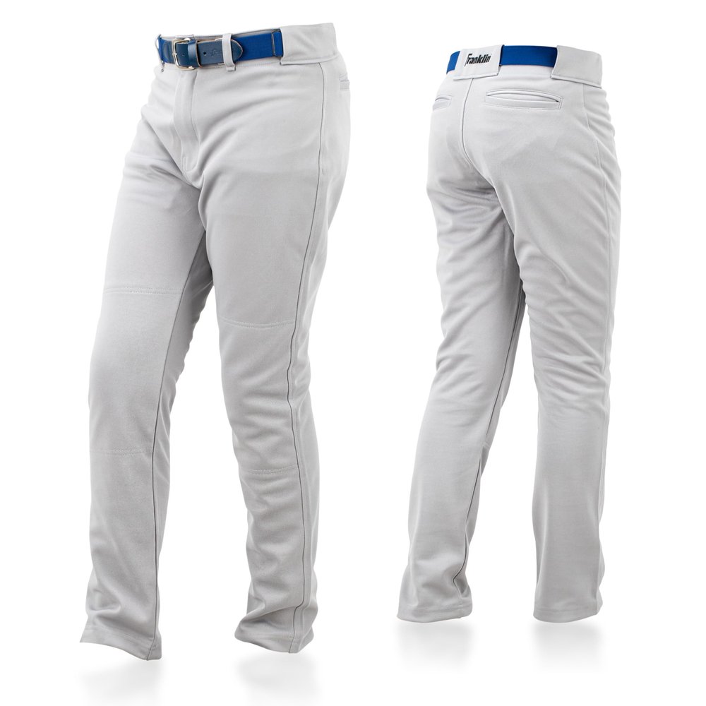 Franklin Sports Youth Baseball + Softball Pants - Relaxed Style Kids Baseball Pants for Boys + Girls with Belt Loop - Grey - Youth X-Small