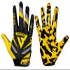 Beast AT Least Youth Football Gloves, Sticky Wide Receiver Gloves for Kids & Adults, Enhanced Silicone Grip for Flag Football Men Women (Yellow, Adult L) view 1