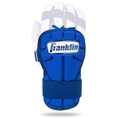 Franklin Sports Baseball Hand + Wrist Guard - PRT LG Series Adult Hand + Wrist Protector for Batting - Protective Shield - Righty + Lefty Hitters - Royal - One Size - Adult