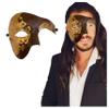 Half Face Masquerade Mask For Men Phantom Of The Opera Mask for Venetian Party, Mardi Gras, Halloween & Cosplay (One Size, Mocha Gold) view 1