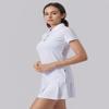 3 Pack Women's Athletic Dry Fit Polo Shirts, Wicking Short Sleeve Collared Golf T Shirt Tennis Tops (Set 1, XX-Large) Navy/Black/White view 2