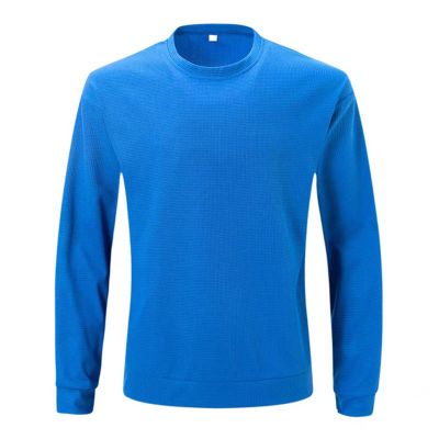 Men Plus Size Casual Long Sleeve Shirts Regular-Fit Pullover Tops Lightweight Soft Crew Neck Sweatshirts Blouse Tunic Blue