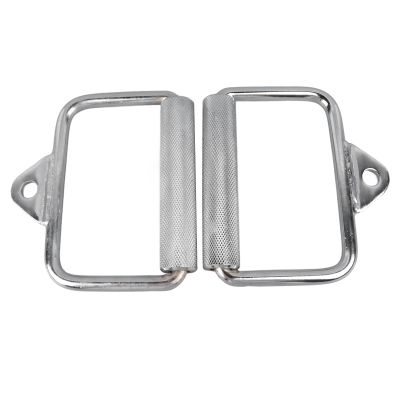 Tyenaza 2PCS Gym Exercise Pull Handle, Stainless Steel Electroplated D Row Handle Cable Attachment for Fitness Workout Cable Machine Accessories