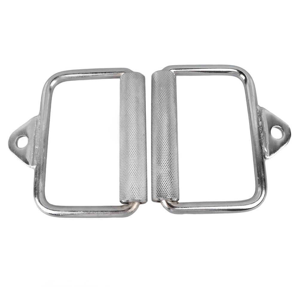 Tyenaza 2PCS Gym Exercise Pull Handle, Stainless Steel Electroplated D Row Handle Cable Attachment for Fitness Workout Cable Machine Accessories