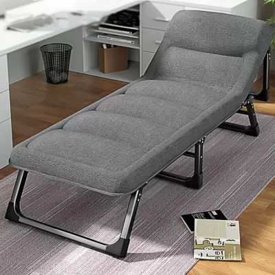 Roll Away Beds with Mattresses for Adults, Portable Folding Bed, Cot, Camping Cot, Portable Sleeping Bed for Office Use, Support 300lbs (Size : A)