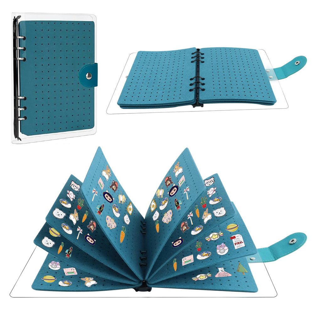 350 Pin Enamel Pin Display Binder, Clear PVC Cover Enamel Display Book Easy to Display and Trade Pins Enamel Pin Display Bag Holder for Pin Enthusiast 9.2inx6.7in (Green)