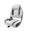 Deckpro Deluxe High Back Boat Seat, Fold-Down Fishing Boat Seat Grey/Blue view 1