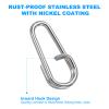 PATIKIL 0.7 x 0.31 Inch Fishing Snaps Clips, 50 Pack Stainless Steel Oval Split Rings Fishing Fishing Tackle Quick Change for Freshwater Saltwater, Silver view 3