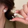 Pearl Clip on Earrings for Women Silver Rhinestones Pearl Dangle Drop Earring Large Pearls Earring Non Pierced Party Jewelry Wedding Jewelry for Brides Bridesmaid Birthday Gifts for Women view 3